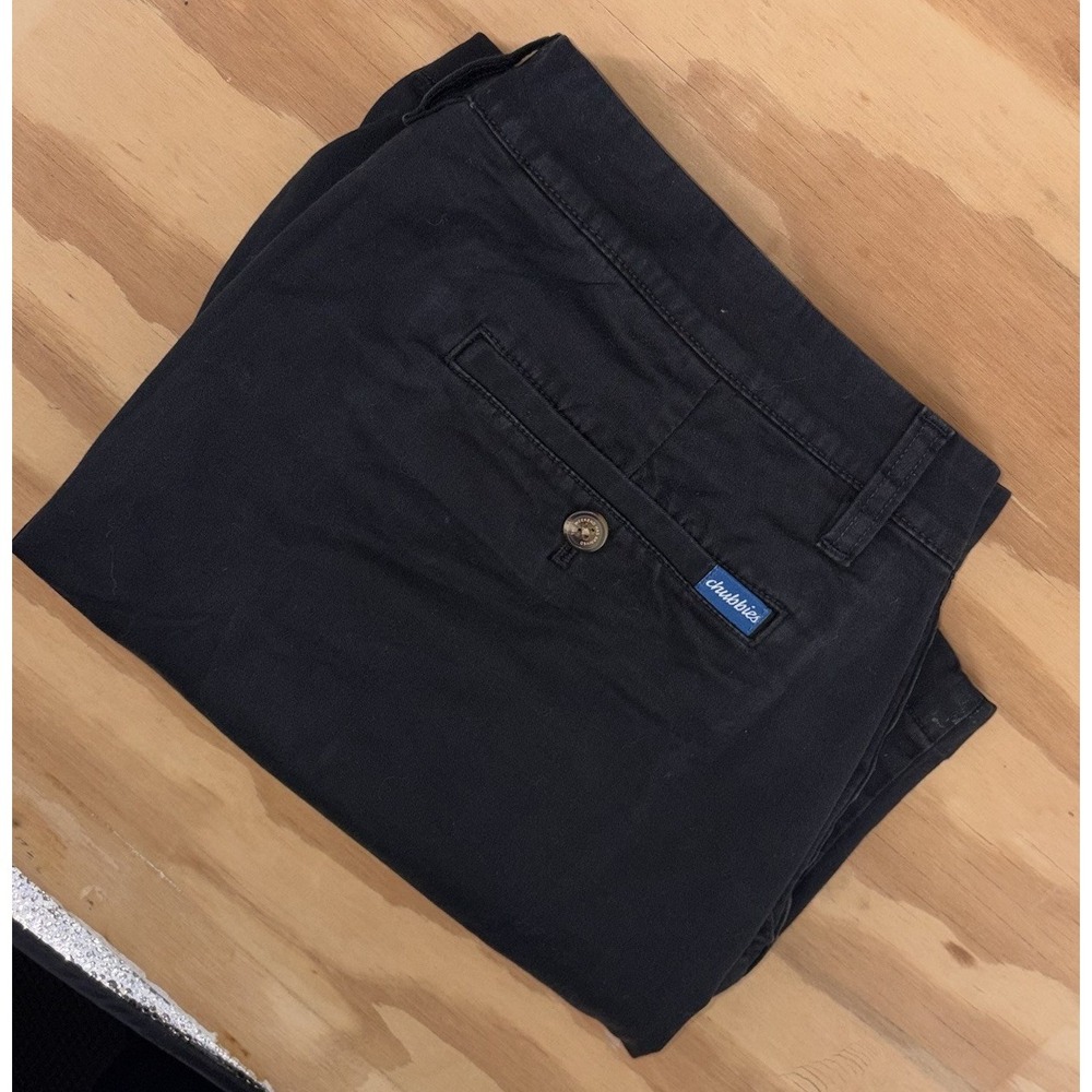 Chubbies Armadas Originals 7" Chino Shorts Men's 36 Black Twill Stretch Cotton